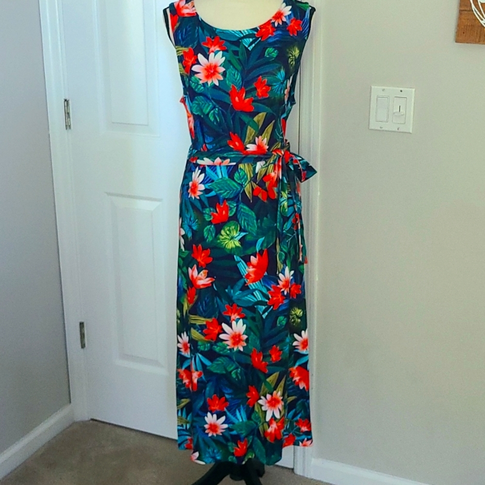 Lands' End tropical print dress